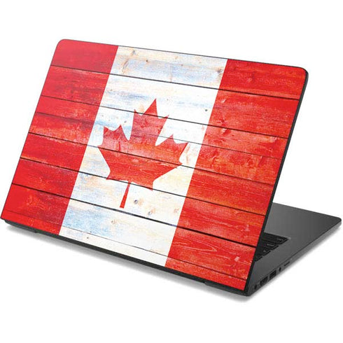 Canada Flag Light Wood Dell Chromebook Skin