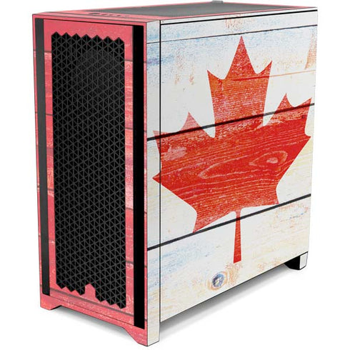 Canada Flag Light Wood Corsair 4000D Tempered Glass Mid-Tower ATX Case Skin