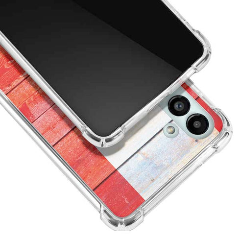 Canada Flag Light Wood Galaxy A13 5G Clear Case
