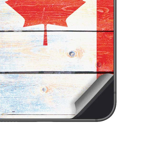 Canada Flag Light Wood Galaxy A14 5G Skin