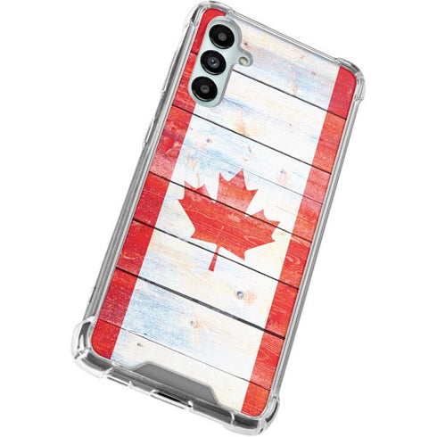 Canada Flag Light Wood Galaxy A15 5G Clear Case