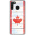 Canada Flag Light Wood Galaxy A21 Clear Case