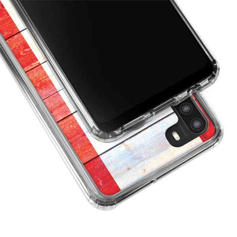 Canada Flag Light Wood Galaxy A21 Clear Case