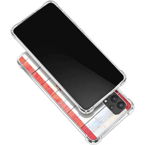 Canada Flag Light Wood Galaxy A32 5G Clear Case