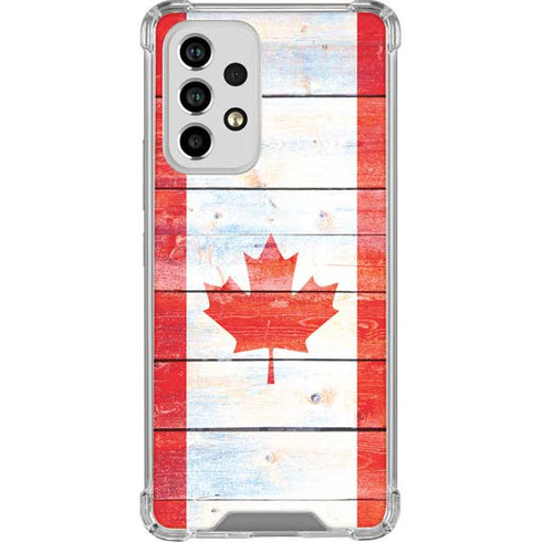 Canada Flag Light Wood Galaxy A33 5G Clear Case