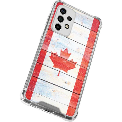 Canada Flag Light Wood Galaxy A33 5G Clear Case