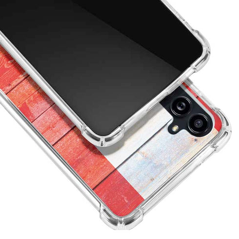 Canada Flag Light Wood Galaxy A54 5G Clear Case