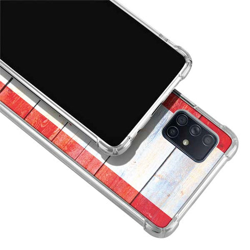 Canada Flag Light Wood Galaxy A71 5G Clear Case
