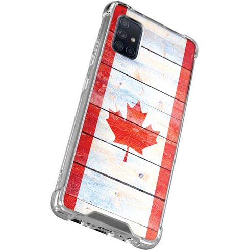 Canada Flag Light Wood Galaxy A71 5G Clear Case