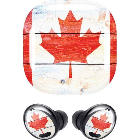 Canada Flag Light Wood Galaxy Buds Pro Skin
