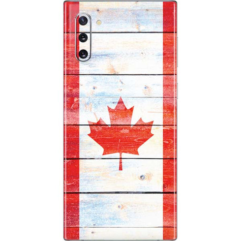 Canada Flag Light Wood Galaxy Note 10 Skin