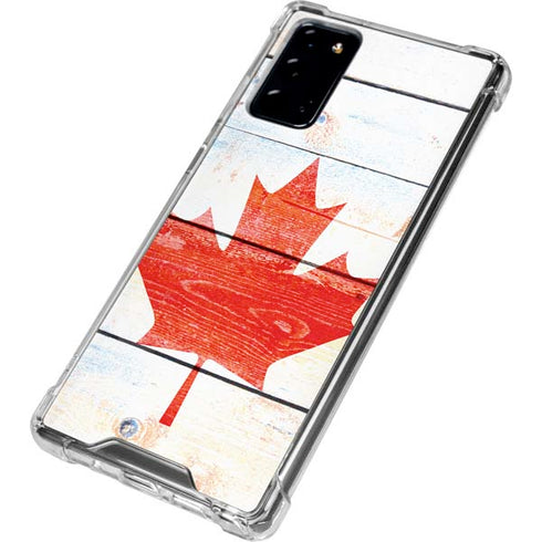 Canada Flag Light Wood Galaxy Note20 5G Clear Case