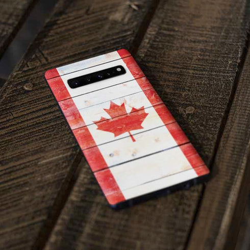 Canada Flag Light Wood Galaxy S10 Skin