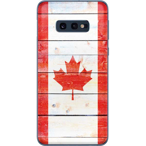 Canada Flag Light Wood Galaxy S10e Skin