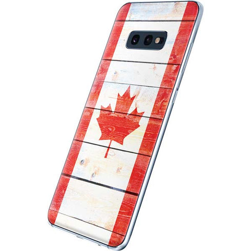 Canada Flag Light Wood Galaxy S10e Skin