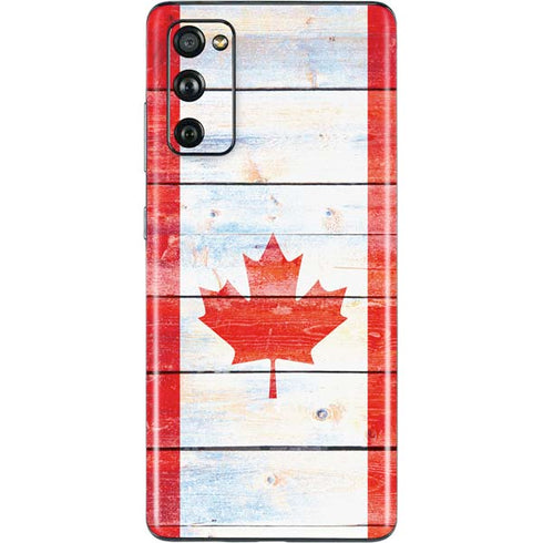 Canada Flag Light Wood Galaxy S20 Fan Edition Skin