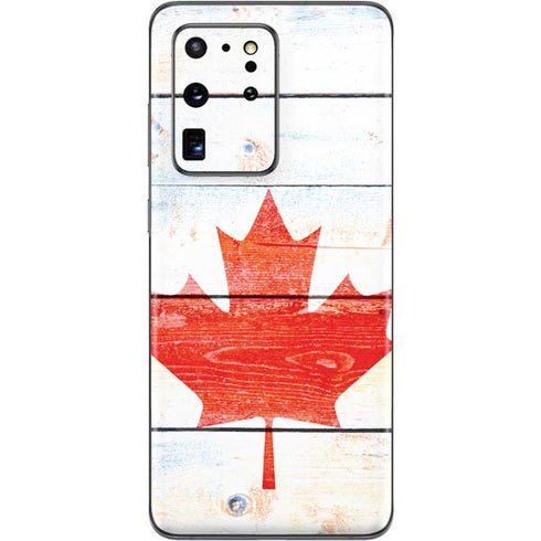 Canada Flag Light Wood Galaxy S20 Ultra 5G Skin