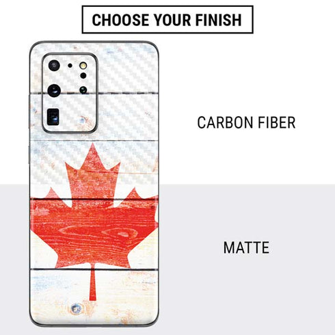 Canada Flag Light Wood Galaxy S20 Ultra 5G Skin