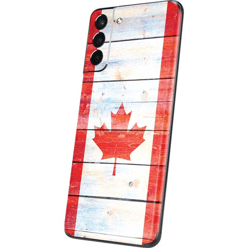 Canada Flag Light Wood Galaxy S21 5G Skin