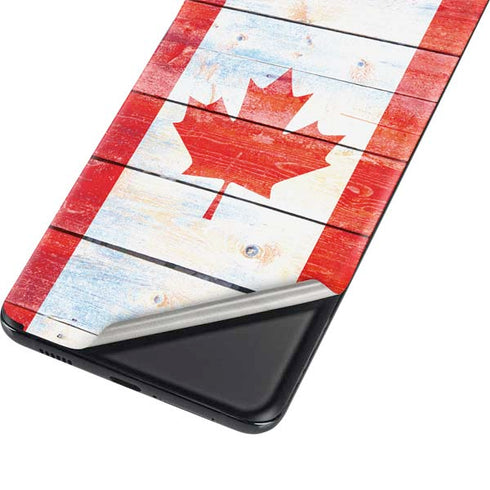 Canada Flag Light Wood Galaxy S21 5G Skin