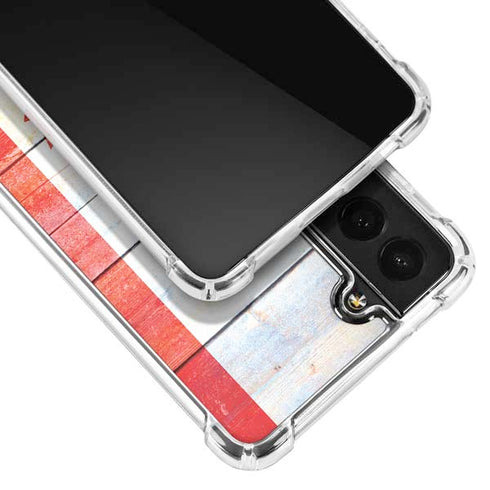 Canada Flag Light Wood Galaxy S21 FE Clear Case