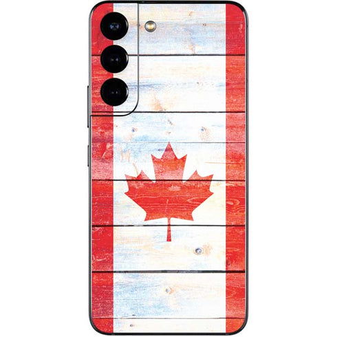 Canada Flag Light Wood Galaxy S22 Skin