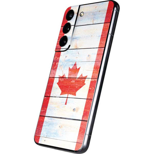 Canada Flag Light Wood Galaxy S22 Skin