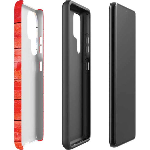 Canada Flag Light Wood Galaxy S22 Ultra Pro Case