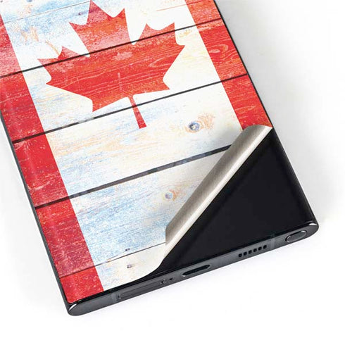 Canada Flag Light Wood Galaxy S22 Ultra Skin