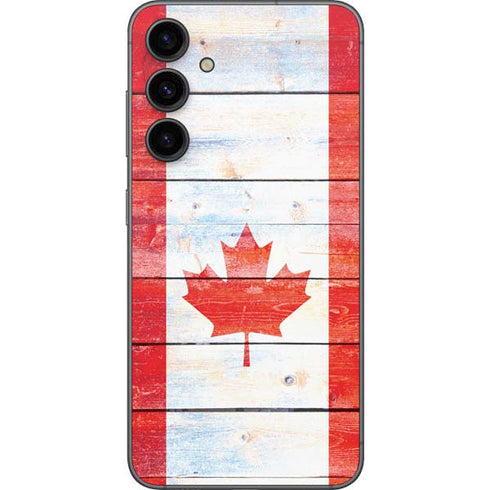 Canada Flag Light Wood Galaxy S23 FE Skin