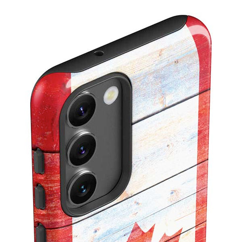Canada Flag Light Wood Galaxy S23 Pro Case