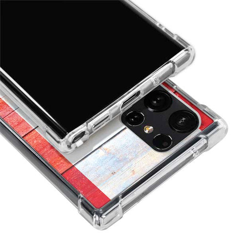 Canada Flag Light Wood Galaxy S24 Ultra Clear Case