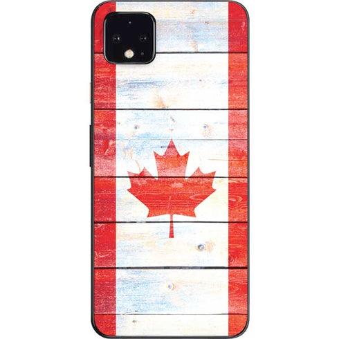 Canada Flag Light Wood Google Pixel 4 XL Skin