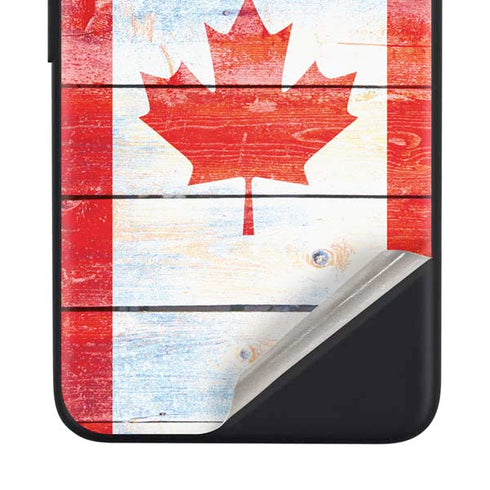 Canada Flag Light Wood Google Pixel 4a Skin