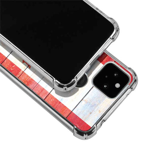 Canada Flag Light Wood Google Pixel 5a 5G Clear Case