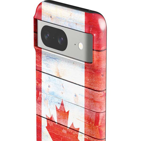 Canada Flag Light Wood Google Pixel 8 Impact Case