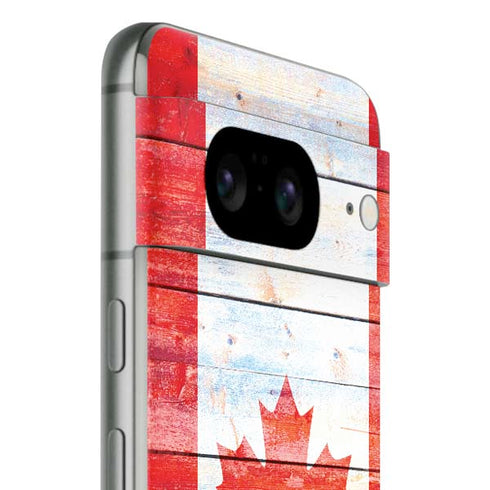 Canada Flag Light Wood Google Pixel 8 Skin