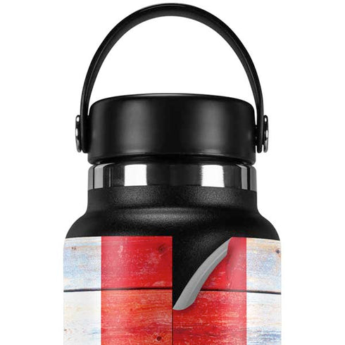 Canada Flag Light Wood Hydro Flask 32oz Wide Mouth Skin