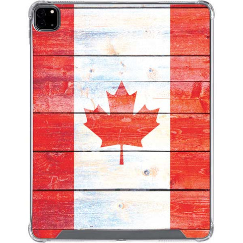 Canada Flag Light Wood iPad Pro 12.9in (2020) Clear Case