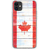 Canada Flag Light Wood iPhone 11 Clear Case