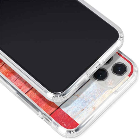 Canada Flag Light Wood iPhone 11 Pro Clear Case