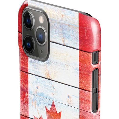 Canada Flag Light Wood iPhone 11 Pro Lite Case