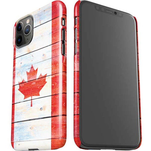 Canada Flag Light Wood iPhone 11 Pro Lite Case