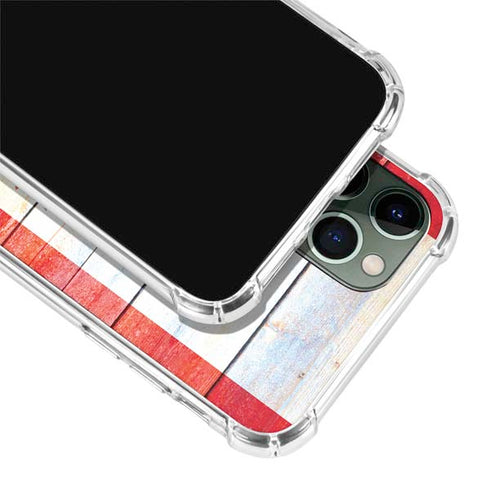 Canada Flag Light Wood iPhone 11 Pro Max Clear Case