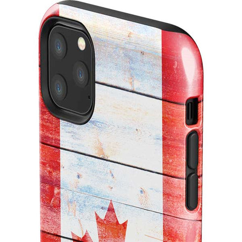 Canada Flag Light Wood iPhone 11 Pro Max Impact Case