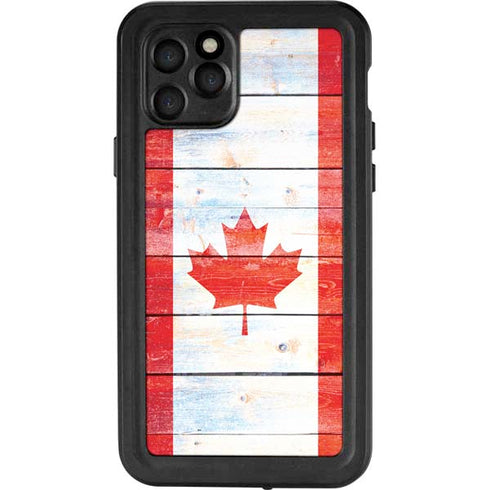 Canada Flag Light Wood iPhone 11 Pro Waterproof Case