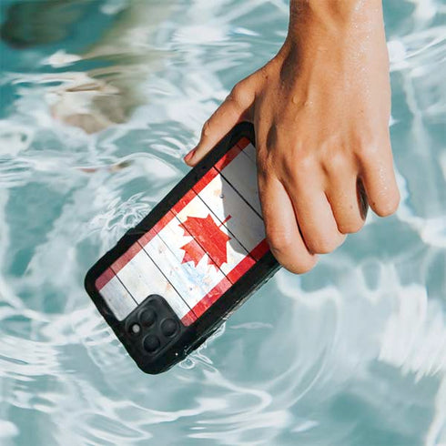 Canada Flag Light Wood iPhone 11 Pro Waterproof Case