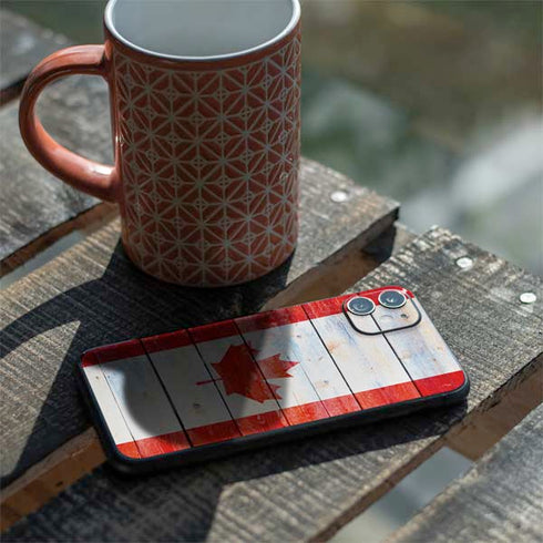 Canada Flag Light Wood iPhone 11 Skin