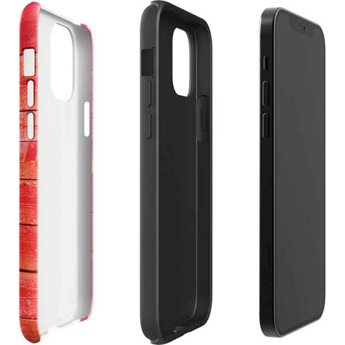 Canada Flag Light Wood iPhone 12 Impact Case