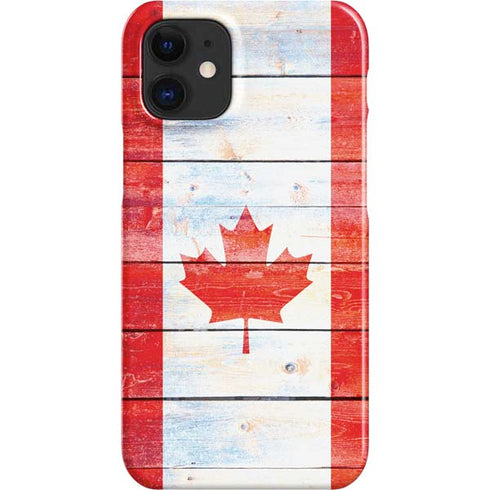 Canada Flag Light Wood iPhone 12 Mini Lite Case